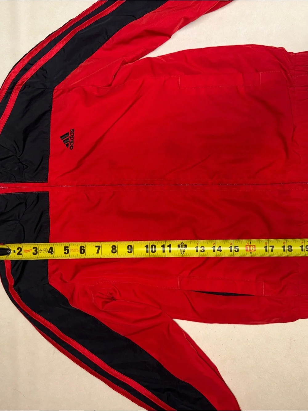 adidas Red and Black Kids Track Jacket with Zip